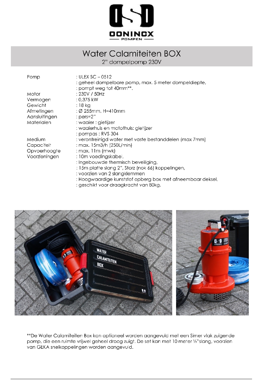 Water Calamiteiten Box te koop of te huur